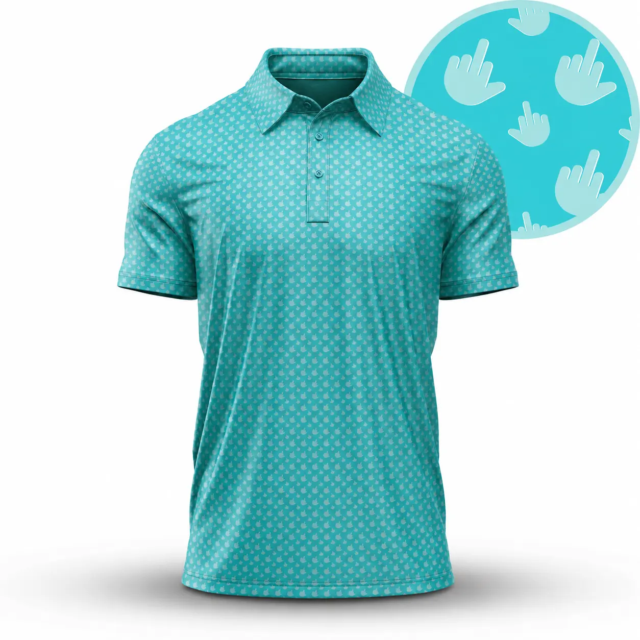 Bogey Bros Men’s Teal Golf Polo Shirt Funny Graphic Print Novelty Summer Activewear Gift Top