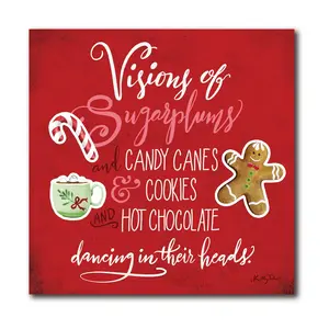 Courtside Market Gingerbread & Candy Cane 16x16  Canvas Art