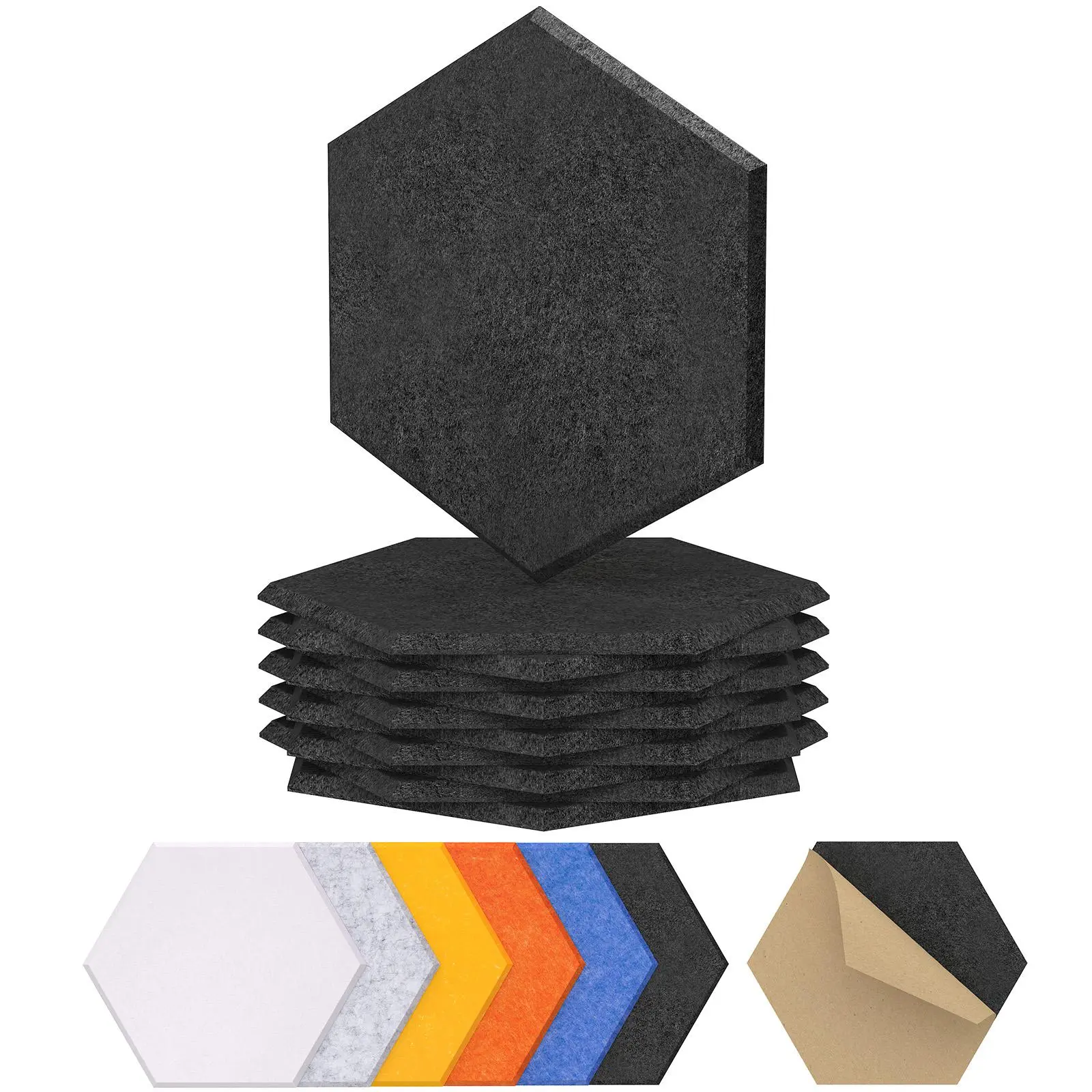 TONOR High-Density Soundproof Panels, Black Acoustic Panels for Studio, Office, and Home Use,Waterproof & Odorless, 100% Polyester Fiber