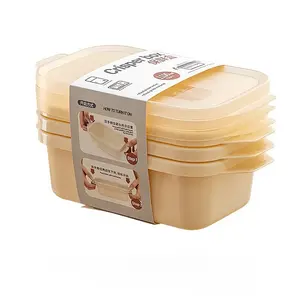 Food Storage Box, 3 Counts/set Portable Stackable Airtight Food Storage Container with Lid, Rectangular Refrigerator Special Refrigeration Sealed Box, Kitchen Gadgets