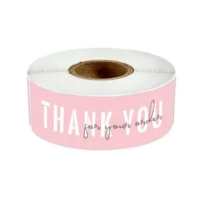 120pcs 1 Roll Thank You For Supporting My Small Business Seal Labels 1 x 3 inch Pink Stickers for Orders