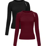 Women's Yoga Letter Round Neck Pullover Sport Long Sleeve High Stretch Breathable Fitness Running Yoga Wear, Fall & Winter Activewear Tops, Athletic Fitness Top