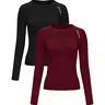 Women's Yoga Letter Round Neck Pullover Sport Long Sleeve High Stretch Breathable Fitness Running Yoga Wear, Fall & Winter Activewear Tops, Athletic Fitness Top