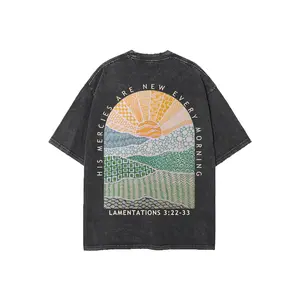 100%, Dawn Landscape Print T-Shirt, Suitable for Daily Wear, a Must-Have for Easy Summer Wear, Perfect Gift, Comfortable Short-Sleeved Outdoor Holiday Sports, Gift T-Shirt, Holiday Gift