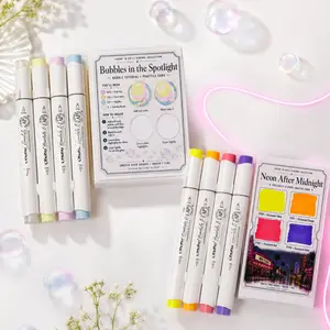 Ohuhu Color ’n Chill Cinema Collection Specialty 4-Marker Kits - Alcohol Markers, Neon Signs, Iridescent Finish, Colorless Blender, Shine Effect Art Supplies