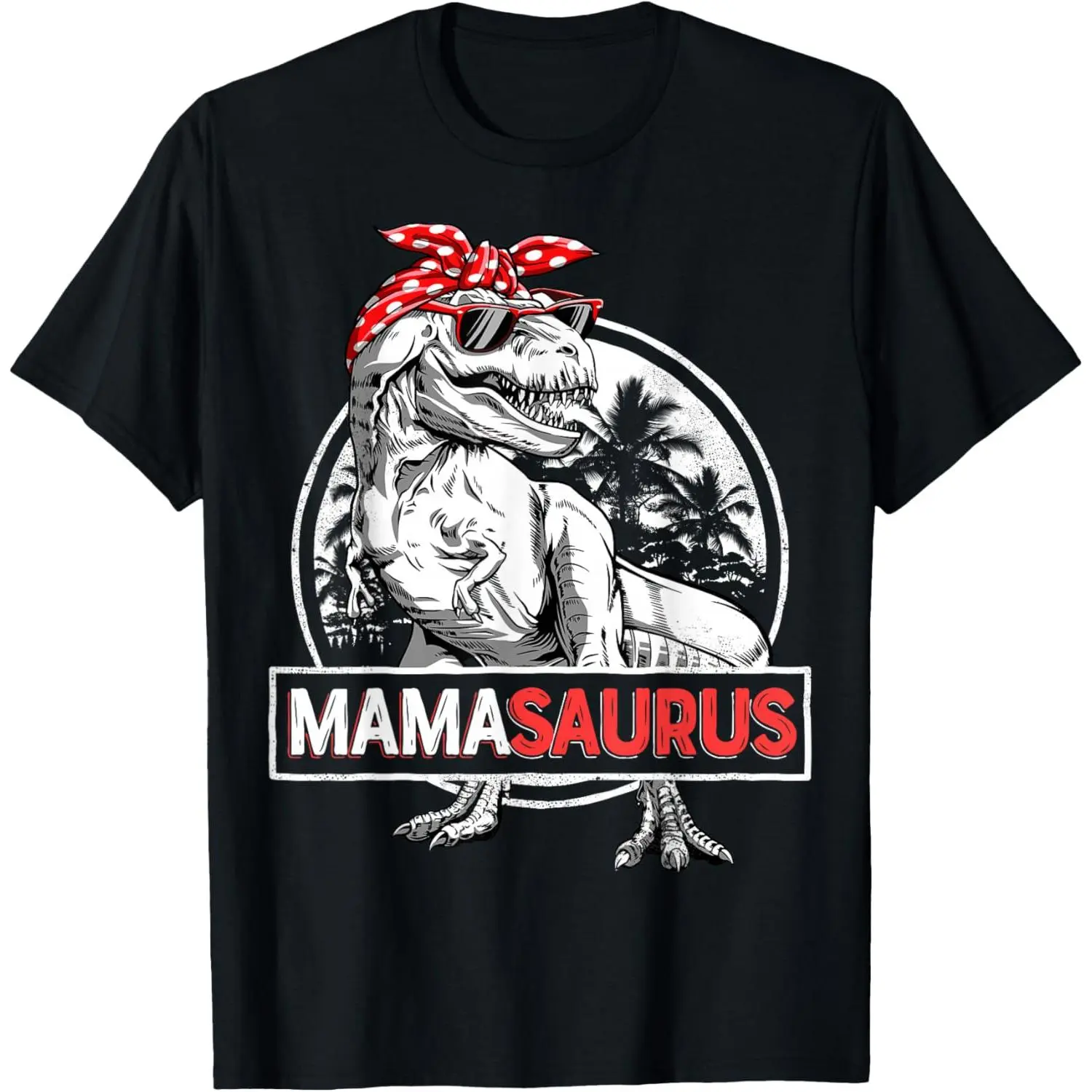 Mamasaurus T-Shirt for Women, 100% Cotton Vintage Style Tee with Funny T-Rex Dinosaur Graphic, Mother's Day Gift