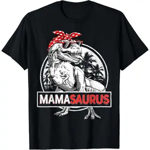 100%cotton Mamasaurus T rex Dinosaur Funny Mama Saurus Mother's Family T-Shirt