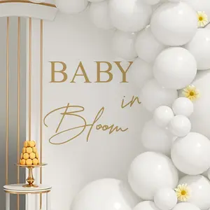 Baby in Bloom Letter Pattern Decorative Sticker, 1 Set Baby Shower Birthday Party Decoration, Gender Reveal Girl Or Boy Baby Shower Decoration, Pregnancy Wall Decor Ornaments