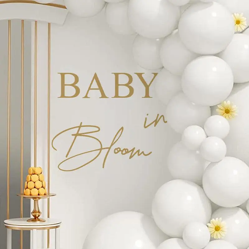 Baby in Bloom Letter Pattern Decorative Sticker, Decals, 1 Set Baby Shower Birthday Party Decoration, Gender Reveal Girl Or Boy Baby Shower Decoration, Pregnancy Wall Decor Ornaments, Home Decor, Sticker Sheets