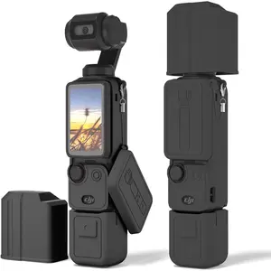 Pocket 3 Silicone Protective Cover 4pcs Protective Cover Case for for DJI OSMO Pocket 3, Protective Case, Lens Protector, for DJI OSMO Pocket 3 Creator Combo (black, 4)