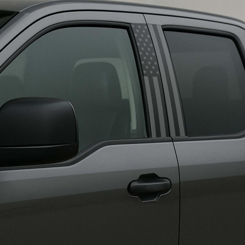 B-pillar 12-inch x 21.5-inch glossy vinyl sticker set, universal vehicle body decoration, scratch repair sticker.