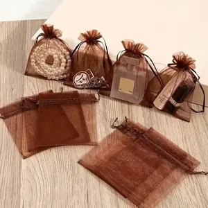 100pcs transparent gauze bags, perfect candy, jewelry and gift net bags, for organizing and displaying winter party Valentine's Day gift supplies