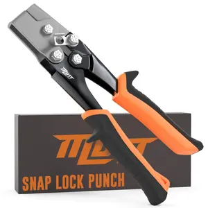 Mutt Tools Professional Snap Lock Punch - Heavy Duty Sheet Metal Notcher with Safety Lock - End Cap Crimper for Gutters - Essential Gutter Crimping Tool for Pros