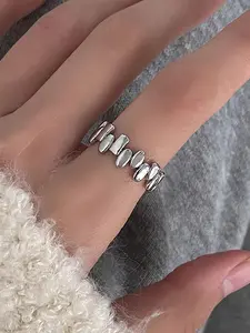 Elegant Geometric Irregular Design Copper Ring for Women, Stylish Daily Commute Accessory, Unique Fashion Statement Jewelry, Copper Band Rings