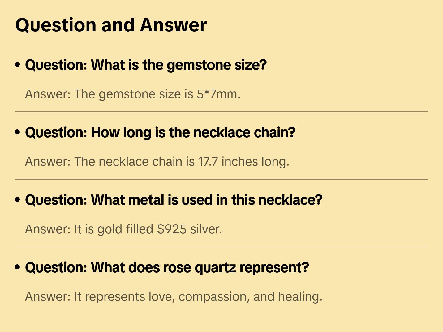 Rose Quartz Marquise Pendant Necklace