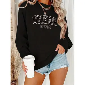 Ciel Fashion Women S Oversized CHEER MOM Cheerleader Print Sweatshirt - Soft Polyes (2)2025