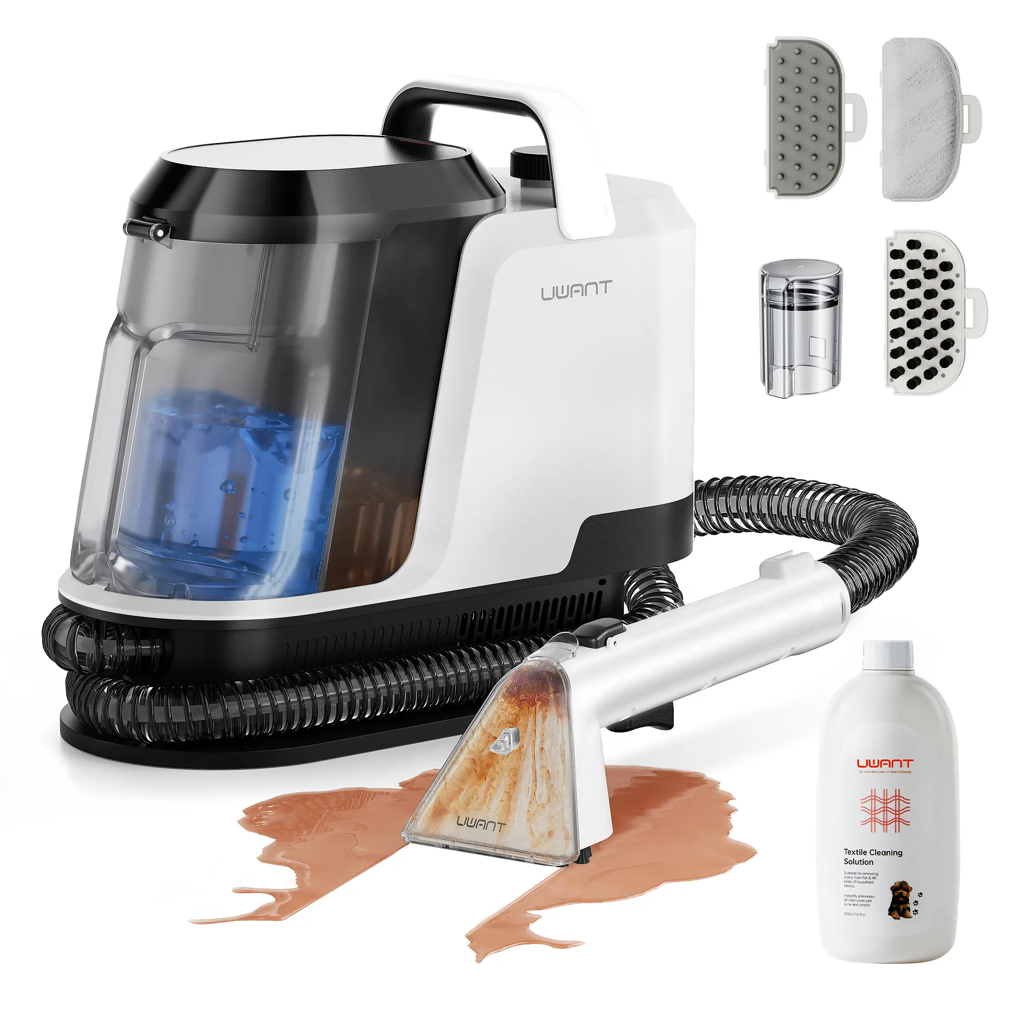 TW Uwant Y100 Carpet Cleaner Machine 18Kpa PowerfulSuction Upholstery Cleaner for Pet, PortableCarpet Cleaner with Cleaning Tools&Self-cleaning for Spot, Cars,Rug,Furniture