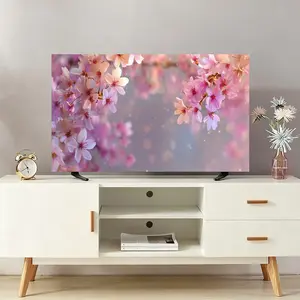 1 piece of cherry blossom print pattern all-season universal TV protector, suitable for LCD TV and monitor, multi-size optional, beautiful and practical