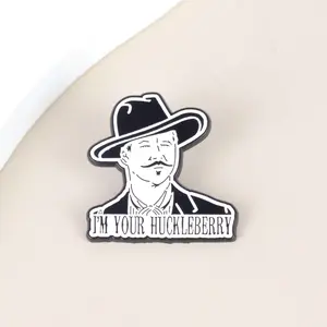 I'm Your Huckleberry Enamel Pin, Doc Holliday Lapel Pin, Gift For Western Movie Lovers Old West Memorabilia Fans, 90's Movies Humor Brooch