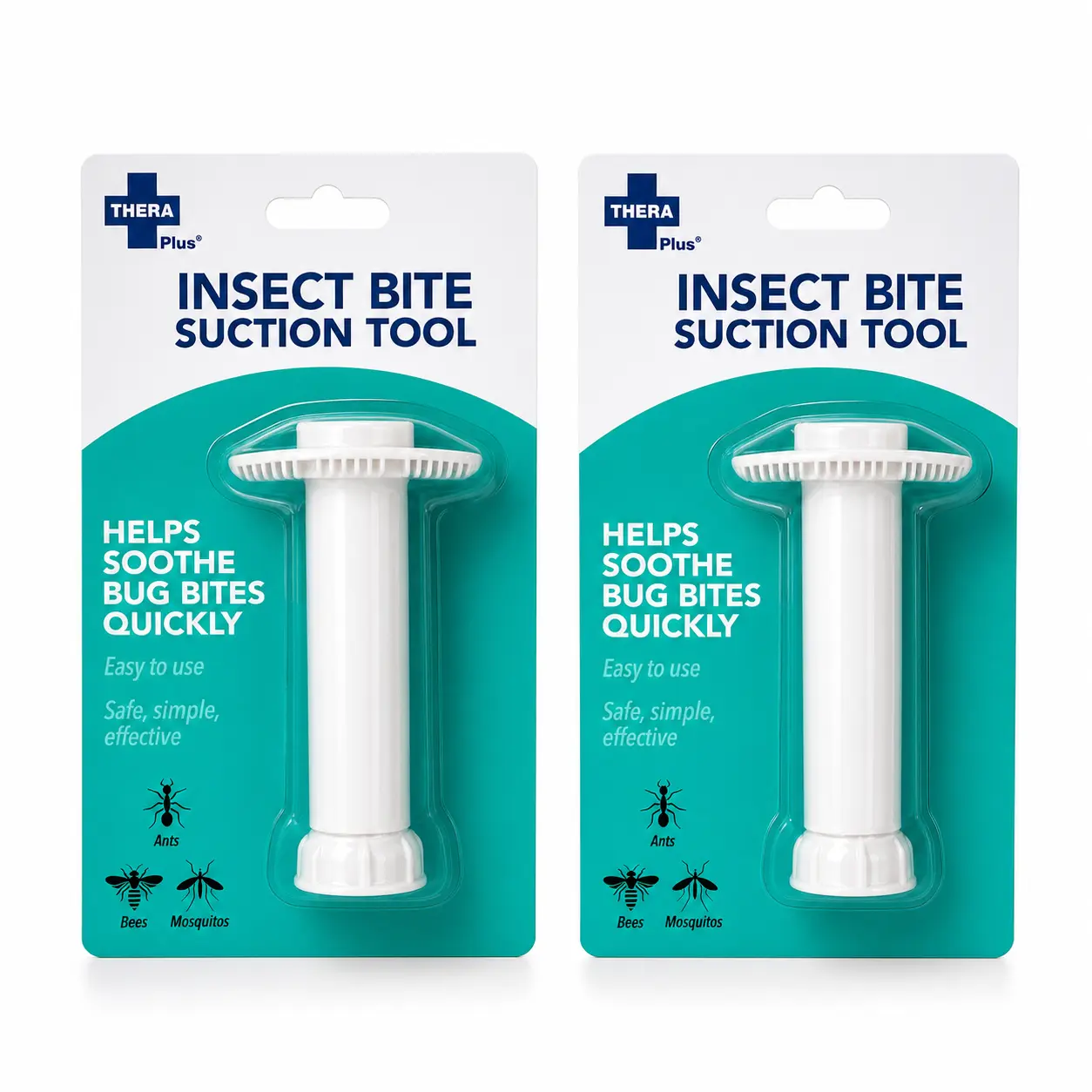 2-Pack Insect Bite Suction Tool Remover for Insect Sting & Bug Bites Thera Plus, Help Soothe Bug Bites Quickly, ants, bees, mosquitos, Help relieve bite irritation by gently suctioning out insect saliva or venom, For Backpacking, Camping, Hiking, Hunting