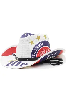 American flag western Panama cowboy USA hat sailor dance hat personalized prairie star jazz hat