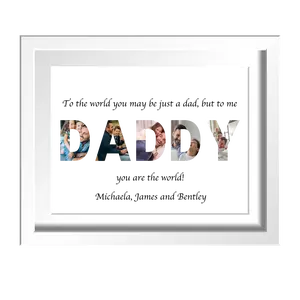 Personalized Name Frame Custom Photo Display for DADDY with Personalized Images Inside DAD PAPA Fathers Day Gift Birthday Gift Decor Glass