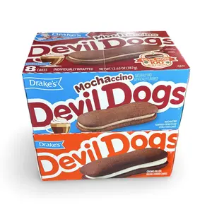 Drake's Devil Dogs Combo Pack – Regular & New Mochaccino Flavor Snack Cake Cream Sandwiches | 1 Box of Each