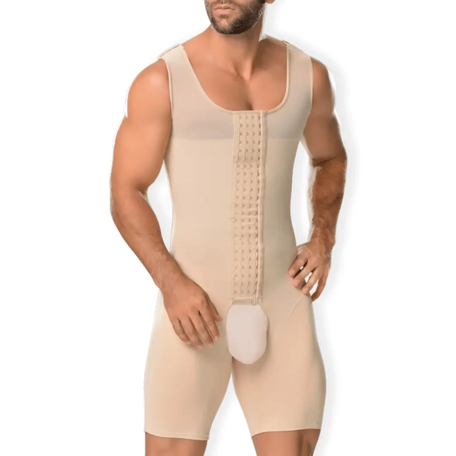 SILUET Men's Slimming Compression Vest, Powernet Shapewear with Soft Fabric and Posture Support for Post-Surgery Recovery