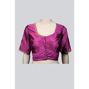 Elegant Bridal Blouse: Intricate Maggam Work with Fancy Back Tassels