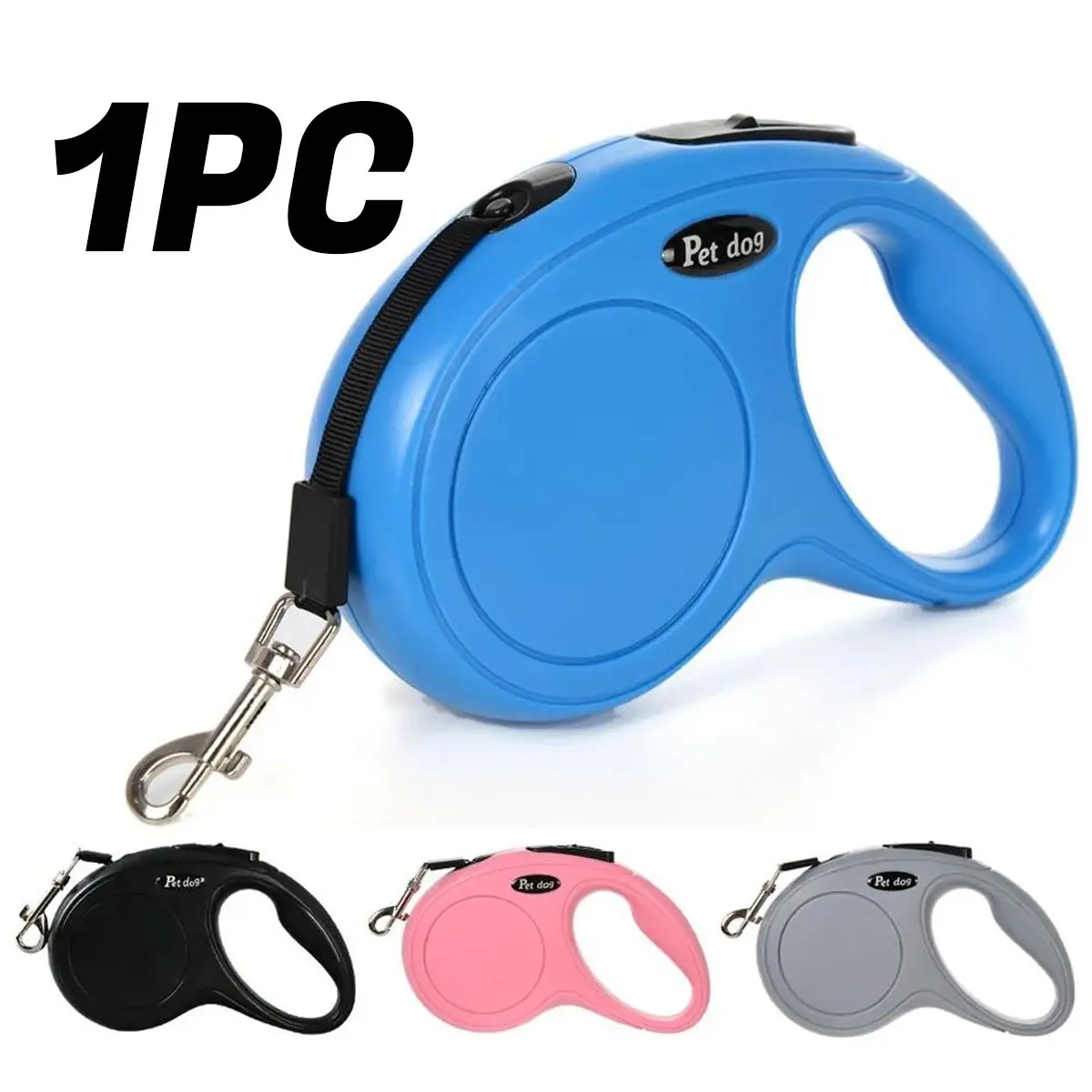 Automatic Retractable Dog Leash, 3m/5m Nylon Anti-Tangle, One-Hand Brake Lock, Non-Slip Handle, Small Medium Dogs, Outdoor Training Safety, Retractable Leashes