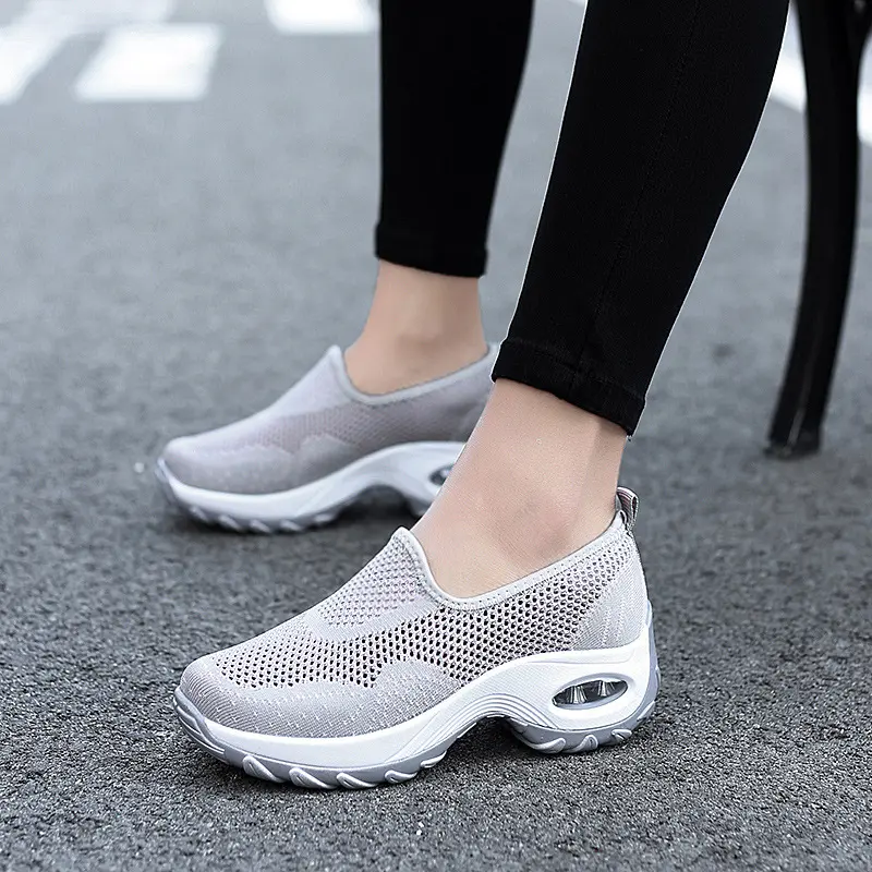 Hollowed Women's Shoes Breathable One Pedal Loafers Feet-Covering Sneakers Casual Shoes