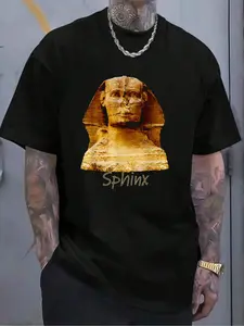 100% Cotton Great Sphinx Of Giza Ancient Egypt T-Shirt Women's Men's Graphic Tee Crew Neck summer vacation Tops
