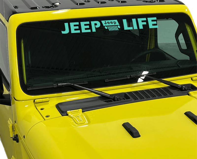 Thrilling Signs Jeep Life Windshield Banner Vinyl Decal - Off-Road Enthusiasts' Decorative Sticker