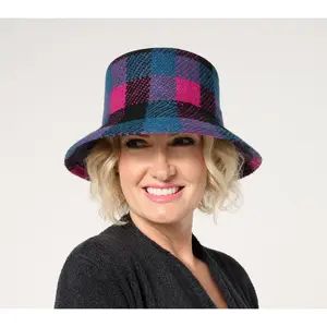 San Diego Hat Co. Dixieland Wool Blend Plaid Bucket Hat