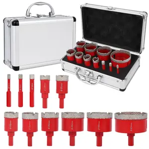 Professional Diamond Tile Hole Saw Kit – Air-Extracting Brazed Drill Bits for Porcelain, Ceramic, Marble, Granite – Durable, Smooth Cutting, Dry/Wet Use