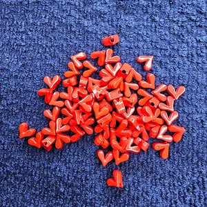 Red Metal/Alloy Heart Charms 50 pcs