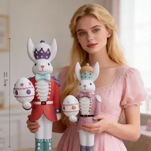 Easter New Knight Egg Bunny Resin Decoration, Desktop Ornament, Easter Decor, Cute and Unique, Perfect for Home and Office