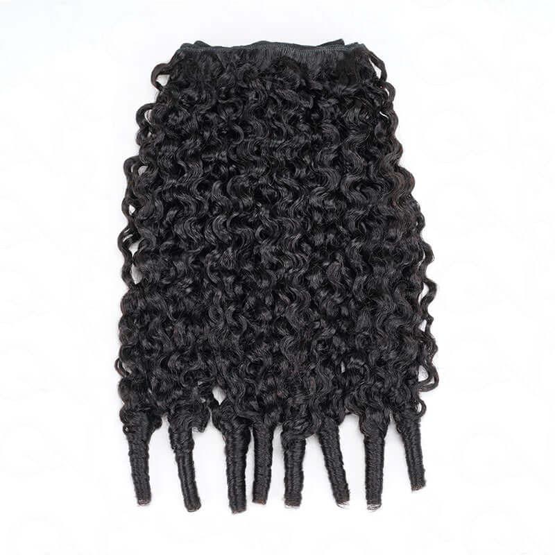 QVR Burmese Curly Hair Bundle With Spiral curls Double Drawn Virgin Human Hair Weave