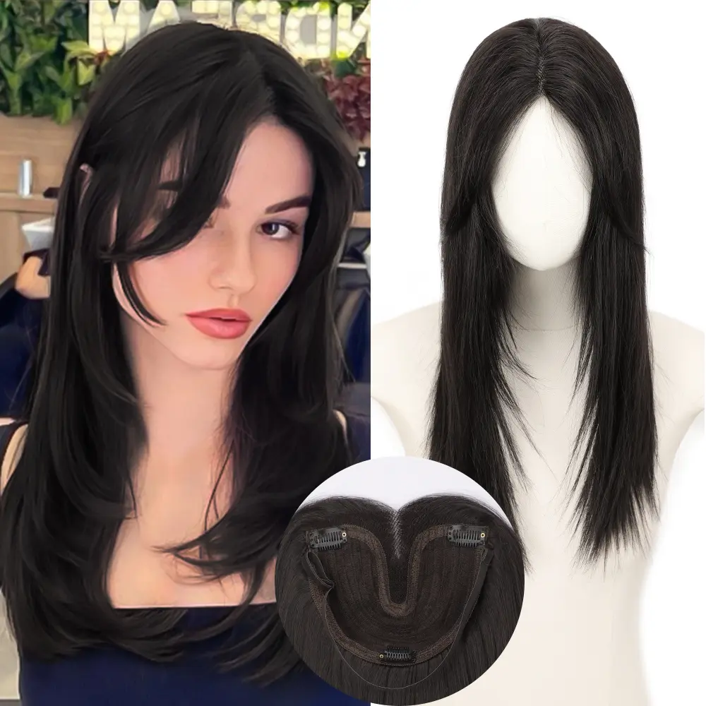 ONLYCUTE 18 inch Hair Topper Synthetic Slightly layered Hair  display picture 1