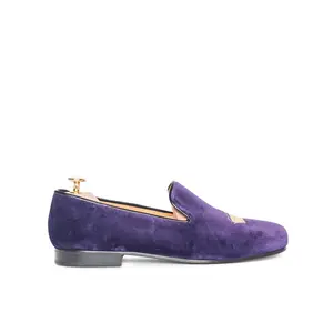 Nicholas Purple Velvet Slipper Loafers