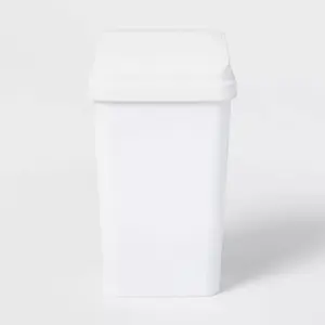 13gal Swing Top Waste Basket White