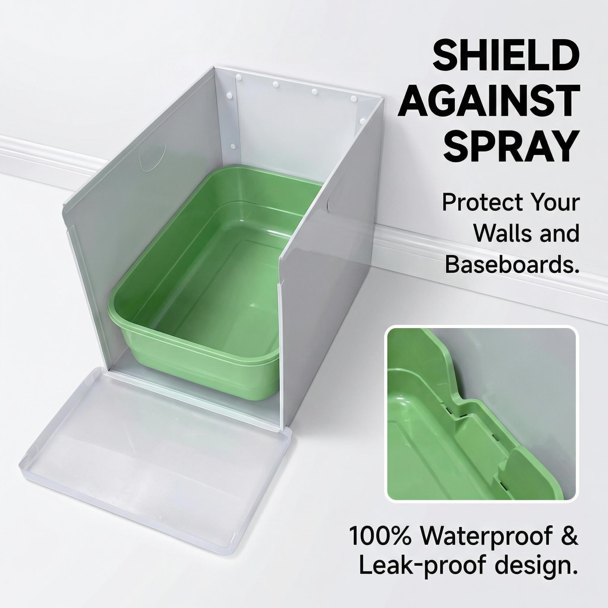 Foldable Cat Litter Box Splash Guard Set - 3PCS Anti-Pee/Scatter Shields BPA-Free Universal Fit 23.62INx15.75IN Extra-Tall 11-Inch Design for Busy Households