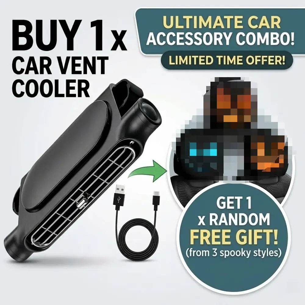 TikTok Viral Car Cooling Fan Buy 1 Get 1 FREE | Portable Car Cooling Fan with Free Headrest Cover | Powerful Airflow