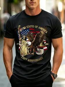 Men's 2026 USA 250th Anniversary Patriotic Eagle Crewneck Short-Sleeve T-Shirt