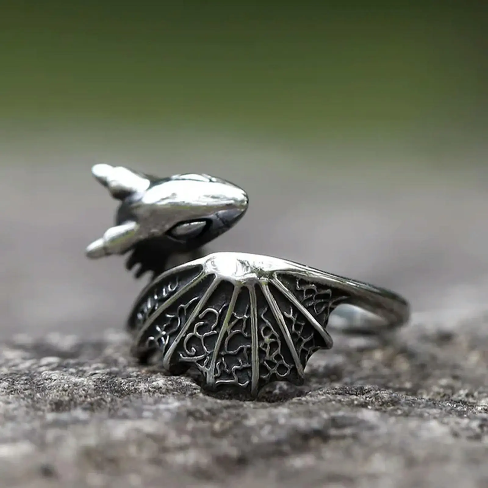 New 316L Stainless Steel Rings How to Train Your Dragon Night Fury Adjustable Ring Fashion For Men Women Jewelry Gift