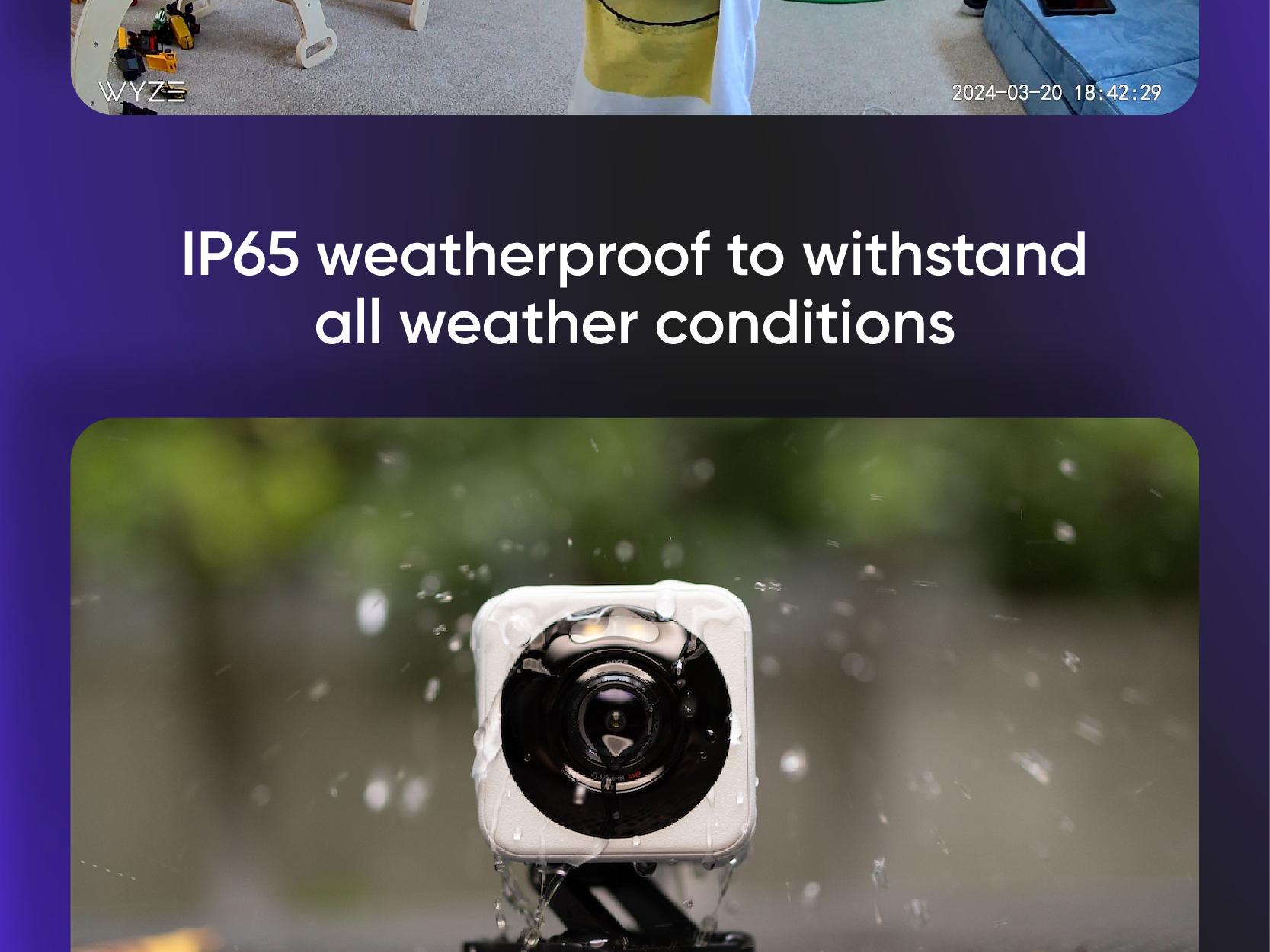 Wyze Cam v4 — Wired 2K HD Smart Home Camera, Indoor/Outdoor Use, Pet/Baby Monitor/Security, Spotlight/Siren, Color Night Vision, Local/Cloud Storage