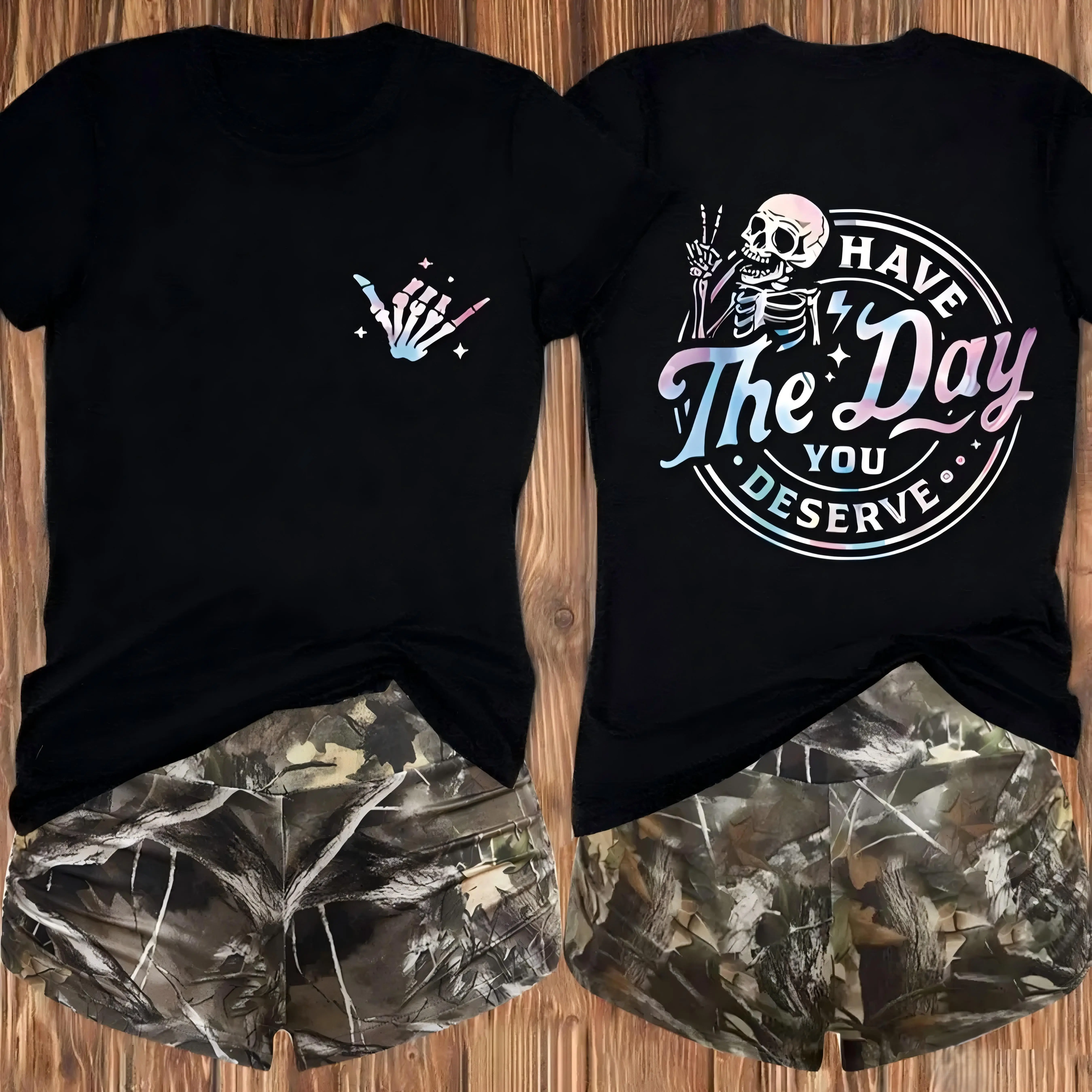 Aesthetic 'Have The Day You Deserve' Skeleton T-Shirt |   Premium Cotton Heavyweight Tee |   Viral Kindness Graphic Apparel |   Retro Vintage Style Summer Top |   Soft Breathable Casual Inspirational Gift