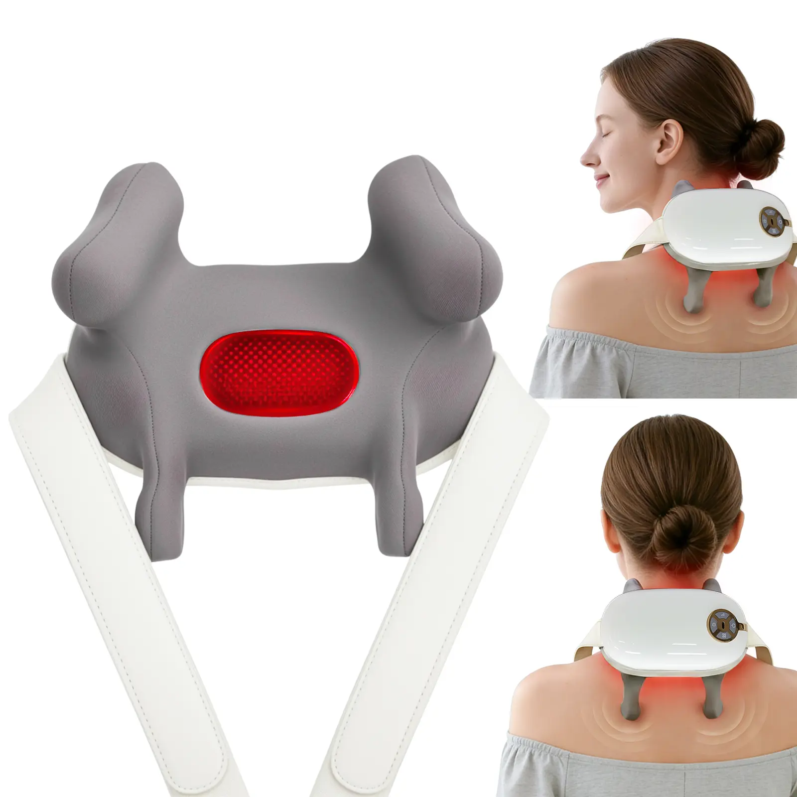 Shiatsu Back Shoulder and Neck Massager with Heat，Electric Deep Tissue 6D Kneading Massage，Back and Leg Pain Relief, Body Muscle Pain Relief, Perfect Gifts for Men Women.