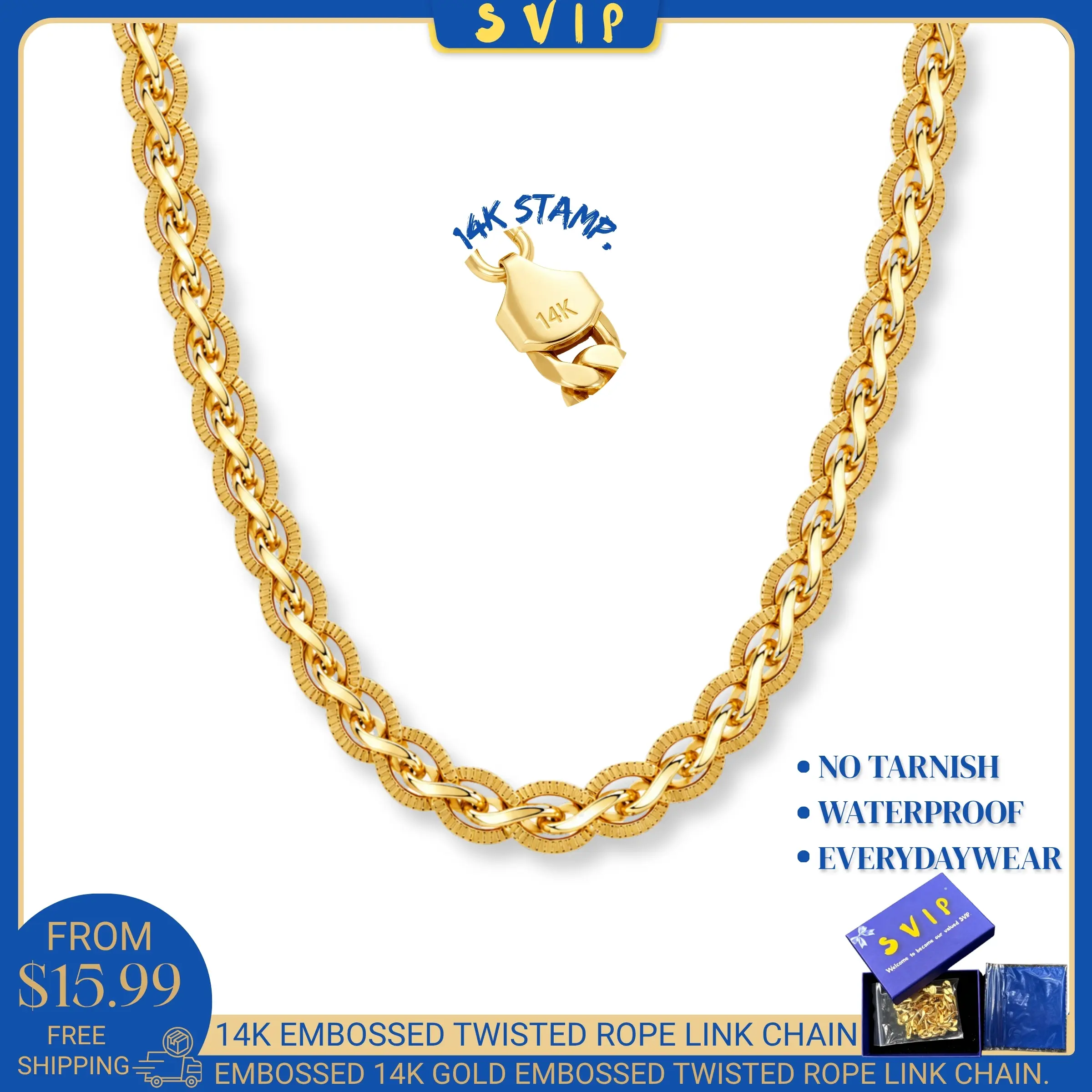 14K Gold Plated Italian Design Franco Chain Unisex Necklace, Stainless Steel Non Tarnish Waterproof Necklace, Miami Franco Chain 6mm 8mm 20in 24in Hip Hop Jewelry