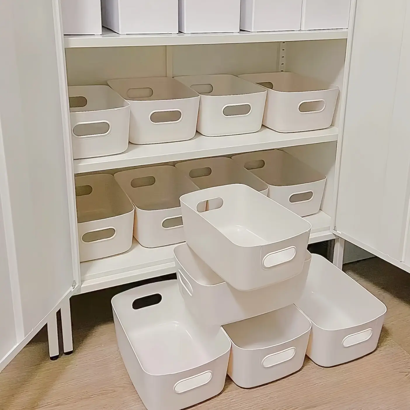 10-piece set multi-functional storage box – perfect for cosmetics, snacks, etc. – durable plastic organizer box suitable for kitchens, bathrooms, and dorm rooms – Durable Organizers